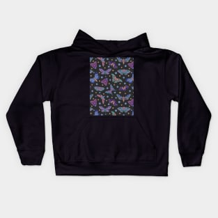 Pastel Goth Butterfly Pattern Kids Hoodie